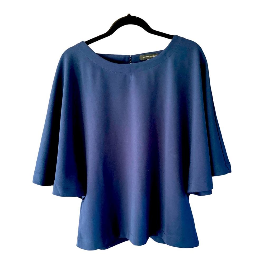Banana Republic Oversized Boxy Bat Sleeves Round Neck Jersey Blouse Top Size M